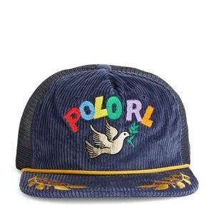New RALPH LAUREN 
Corduroy Dove Embroidered Cap POLO RL